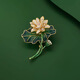 贏(yíng)夫人（Mrs win）好運蓮蓮胸針女精致中國風(fēng)蓮花別針小眾設計感別針西裝配飾品  金綠色蓮清   B05-201