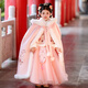 安妮優(yōu)兒（Anneyol）女童漢服冬款披風(fēng)加絨冬斗篷拜年公主裙冬季兒童冬裝 粉色披風(fēng)  M