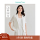 茵曼（INMAN）【商場(chǎng)同款】萊賽爾亞麻小西裝2025夏女裝新款短袖短外套上衣 珍珠白 S
