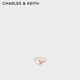 CHARLES&KEITH琉璃半寶石法式個(gè)性戒指CK5-32120331 Rose Gold玫瑰金色 S