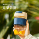 樂扣樂扣（LOCK&LOCK）男女杯子便攜咖啡杯高顏值耐熱泡茶杯玻璃杯硅膠防燙杯套蘇打杯 藍色（直飲口）