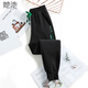 她池松緊腰加絨休閑衛褲女2025冬裝新款撞色顯瘦束腳褲