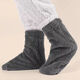 USERJOY新款加厚老人腳套夜用睡覺(jué)暖腳神器保暖寬口襪睡覺(jué)襪子珊瑚絨睡襪 灰色 均碼