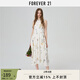 FOREVER21無(wú)袖連衣裙女2025年夏季新款法式度假風(fēng)清新印花甜美休閑背心長(cháng)裙 花灰米色 M