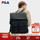 FILA【黑武士】斐樂(lè )雙肩包男子書(shū)包防潑水老花背包輕便大容量電腦包 正黑色-BK XS