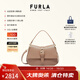 芙拉（FURLA）【價(jià)保11.11】【明星同款】FLOW中號牛皮女士手提包單肩斜挎包 灰褐色