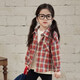 LUSON陳大豬女寶寶格子長(cháng)袖襯衫女春秋新款嬰兒襯衣外套上衣拜年服