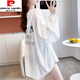 皮爾卡丹（pierre cardin）防曬衣女夏季冰絲長(cháng)款2024新款皮膚服中薄款雪紡襯衫寬松韓版大尺 白色 XL 135-165斤