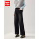 IEF/愛(ài)依服2024新款冬季韓版時(shí)尚通勤氣質(zhì)牛仔闊腿褲 牛仔黑 M