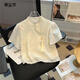 漫藍(lán)夢(mèng)新中式刺繡雪紡襯衫女夏季新款國(guó)風(fēng)立領(lǐng)短袖小衫別致盤(pán)扣短款上衣 圖片色 M 建議96-115斤