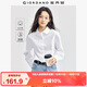 佐丹奴知識分子風(fēng)襯衫女純棉法蘭絨減齡娃娃領(lǐng)泡泡袖襯衣13344850