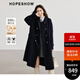 紅袖100%綿羊毛呢大衣冬季2024新款女裝學(xué)院風(fēng)落肩高級(jí)翻領(lǐng)雙面呢外套 藏青495 M