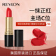 露華濃（Revlon）麗采保濕滋潤唇膏黑管口紅4.2g酷愛正紅725#不掉色生日禮物女