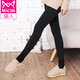 貓人加絨保暖打底褲女休閑時(shí)尚舒適彩棉一體褲打底褲 純黑色 均碼