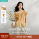 茵曼（INMAN）【苧麻】清麻系列炒色襯衫t恤女裝2025夏季新款短袖上衣 淺橙色 -18424248H S