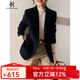 clotho Rennie品牌女裝小西裝外套女春秋2025新款小個(gè)子休閑修身顯瘦毛呢西服 藏藍(lán)色 M