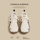 CAMILA KSENIA老爹鞋女士2026年新款春季休閑百搭厚底運動(dòng)德訓鞋品牌復古阿甘鞋 米藍色 37