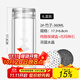 諾亞純銀水晶杯口杯防燙隔熱透明雙層水晶玻璃杯商務辦公泡茶杯茶杯 2#360ML【竹子-銀】