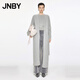 JNBY/江南布衣冬毛針織衫含兔毛長(cháng)款外套簡(jiǎn)約女H型開(kāi)襟5O0311660 053/淺灰 L