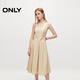 ONLY夏季休閑百搭方領(lǐng)修身中長(cháng)款吊帶連衣裙女|124207134 HH9 骨白色 M (165) 84A