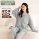 芬騰可安睡衣女士純棉軟棉棉2025年秋冬新品薄夾棉圓領(lǐng)可外穿家居服套裝