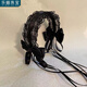 樂(lè )喵（LEMIAO）日系Lolita洛麗塔發(fā)飾蕾絲蝴蝶結發(fā)箍飄帶KC發(fā)帶動(dòng)漫萌娘女仆頭飾 黑色  A29-307