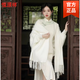 恒源祥旗袍披肩秋冬白色流蘇斗篷針織開(kāi)衫毛衣高端婚禮新娘披風(fēng)外搭外套 白色原版正品1米55以上通用合身