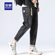 羅蒙（ROMON）牛仔褲男2026春秋季舒適淺色時(shí)尚男士寬松直筒彈力九分褲工裝男裝 黑灰色【夏季薄款】熱賣(mài) 32