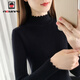 AEMAPE半高領(lǐng)打底衫女2025春秋冬季時(shí)尚緊身針織衫女上衣短款毛衣紅色 MX-8-8229_黑色 M