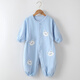 繽麗貓寶寶爬爬服秋冬款一體式連體罩衣哈衣爬行男童女童外穿防臟外套 連體罩衣-小白熊藍色 90cm