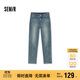 森馬（Semir）牛仔褲女冬加絨做舊長(cháng)褲女生保暖顯腿長(cháng)ins潮直筒褲103724124011