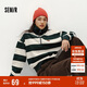 森馬（Semir）衛衣女冬半拉鏈立領(lǐng)小狗oversize條紋抓絨套頭衫疊穿101724116003