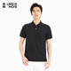 利郎輕時(shí)尚男裝【商場(chǎng)同款】POLO衫男LOGO立體印花針織短袖Q5XTX802 黑 2XL (180)