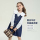 左西女童連衣裙秋裝春秋2025新款兒童牛仔裙女孩背帶裙子 牛仔色 140