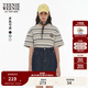Teenie Weenie小熊女裝T恤2025春夏新款簡(jiǎn)約休閑青春活力短款彩色條紋圓領(lǐng)短袖 灰色 L