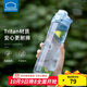 樂(lè )扣樂(lè )扣（LOCK&LOCK）人魚(yú)線(xiàn)塑料運動(dòng)水杯夏天便攜水壺帶刻度提手男女水杯子700ML藍色