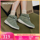 斯凱奇（Skechers）面包鞋春女靴短筒雪地靴舒適增高厚底高幫鞋144194