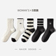 耐爾襪子女春秋襪子韓版個(gè)性女ins潮吸汗百搭舒適秋款復古中筒棉 【5雙裝】小香山茶花組合女襪 均碼