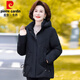 皮爾卡丹（pierre cardin）羽絨服女短款媽媽裝2025冬季新款高檔中老年加厚大碼寬松外套 黑色 XL 【90-111斤】