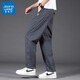真維斯（Jeanswest）休閑褲男士秋冬季2025新款寬松闊腿潮流運動(dòng)美式純棉長(cháng)褲子男 深灰【秋款純棉】 6XL