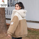 啄木鳥2025秋冬新款羊羔毛加絨棉服少女冬裝外套加厚初高中學(xué)生棉衣女 駝色【羊羔絨】 #103 XL 建議【110-120斤】