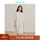 茵曼（INMAN）法式重工雕孔繡花連衣裙2024春秋女裝新品蛋糕裙 米白色 M