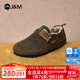 快樂(lè )瑪麗（J&M）勃肯鞋女2025冬季新款毛毛鞋舒適毛絨單鞋保暖平底加絨女鞋棉鞋 咖啡色 【冬季款/革面】加絨款 38