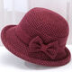 奔青春帽子女冬季中老年人加厚加絨保暖禮帽毛呢盆帽媽媽帽奶奶老人棉帽 小格毛呢-酒紅 高品質(zhì)【55-58可調節】