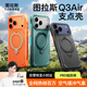 圖拉斯Q3Air支點(diǎn)殼【相機按鍵全包|超強防摔氣囊】適用蘋(píng)果17promax手機殼iphone17promax支架保護套 黑