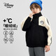 迪士尼（DISNEY）童裝兒童男童立領(lǐng)撞色仿羊羔絨外套抗靜電上衣24冬DB441IE03黑110