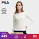 FILA 斐樂(lè )官方女子針織長(cháng)袖衫2025冬新款時(shí)尚經(jīng)典休閑修身亨利衫 云菇白-WT M 165/84A/M