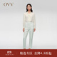 OVV春夏熱賣(mài)女裝簡(jiǎn)約舒適精紡羊毛經(jīng)典職場(chǎng)通勤西褲 淺綠（凈色）14 M