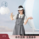 紫涵（ZIHAN）紫涵學(xué)院風(fēng)假兩件連衣裙女夏季收腰顯瘦拼接馬甲中長(cháng)裙子 灰色 S