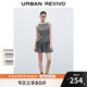 UR2025夏季新款女裝休閑撞色格紋系帶無袖連衣裙UYU750103 黑色格子 S